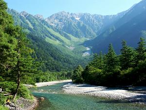 山の壁紙 上高地 梓川